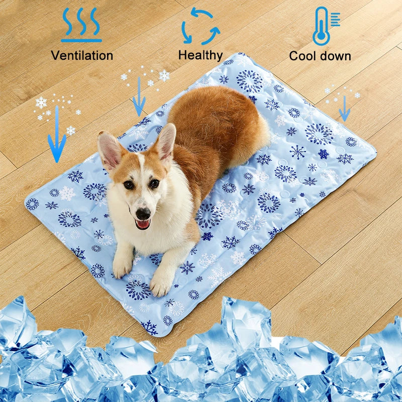Revolutionary Pet Cooling Mat - Self-Cooling Pad for Dogs and Cats of All Sizes, Perfect for Indoor Relaxation