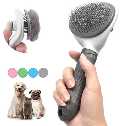 Self-Cleaning Pet Grooming Brush and Comb for Dogs and Cats - Dematting Tool and Hair Remover Accessories