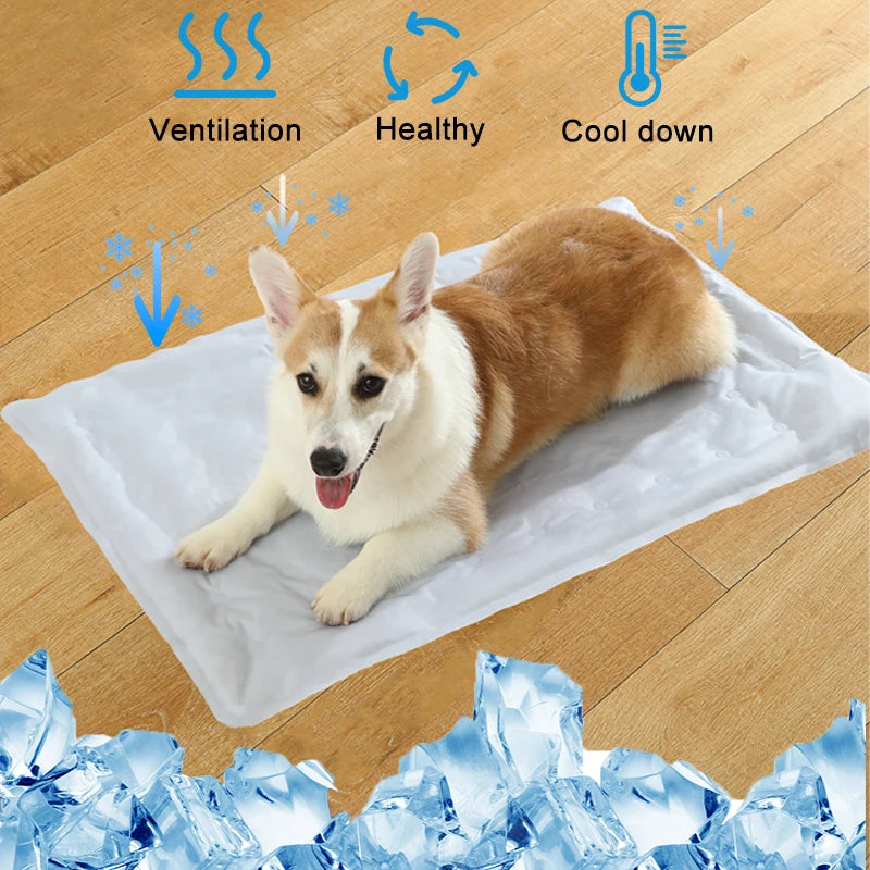 Revolutionary Pet Cooling Mat - Self-Cooling Pad for Dogs and Cats of All Sizes, Perfect for Indoor Relaxation