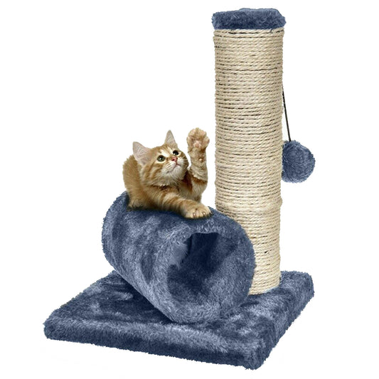 Ultimate Sisal Scratch Post Bed Toy with Tunnel and Mouse for Cat Entertainment
