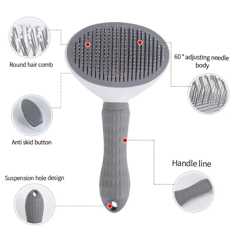 Self-Cleaning Pet Grooming Brush and Comb for Dogs and Cats - Dematting Tool and Hair Remover Accessories